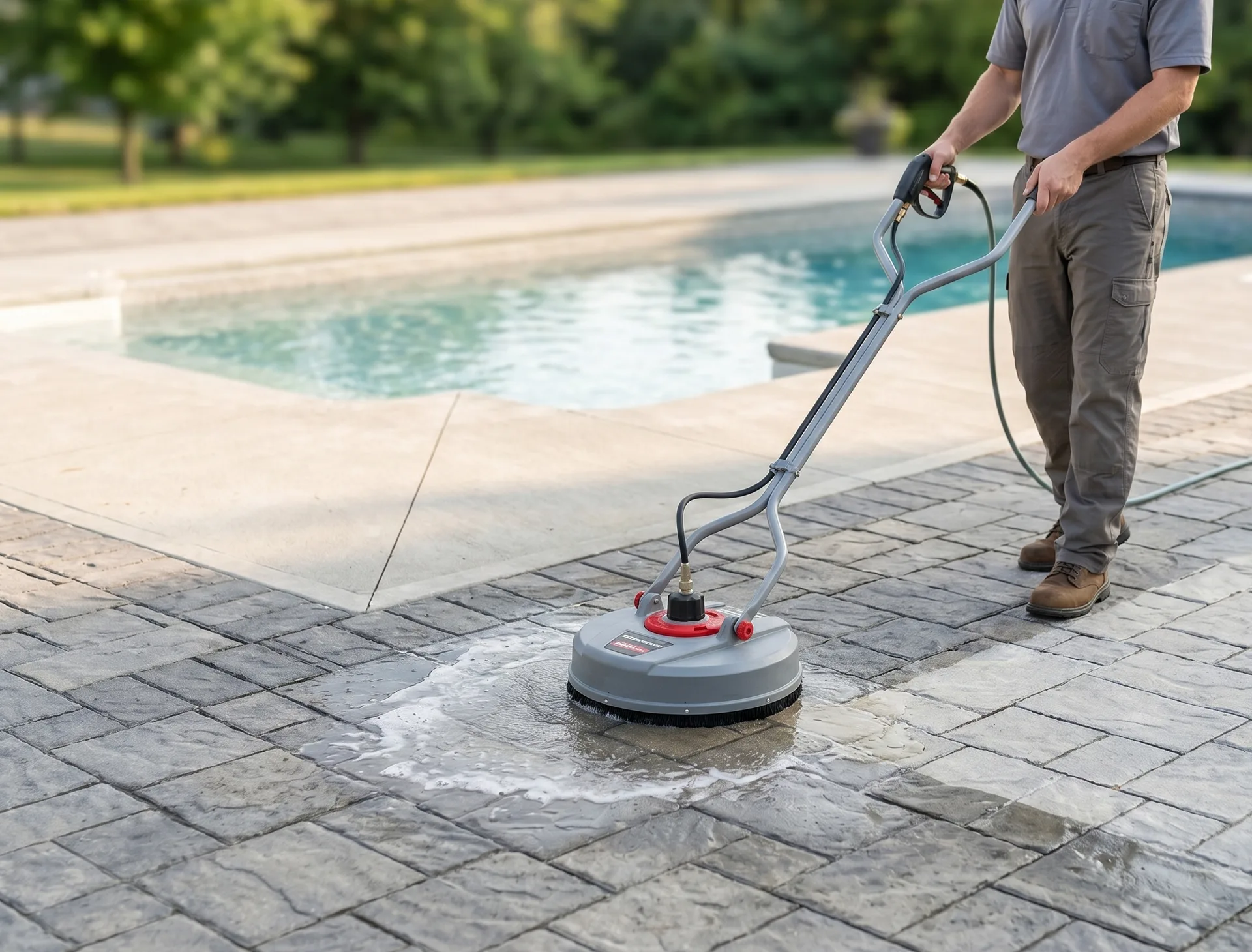 Minneapolis interlock paver patio cleaned with optional joint re-sand