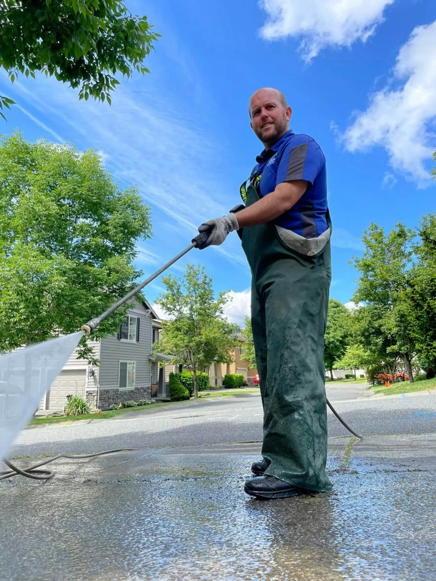 Clean Minneapolis patio surface after pressure washing